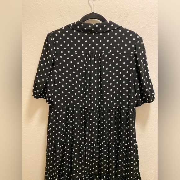 Eliza J Polka Dot Tiered Short Sleeve Mini Dress Size 14 - Picture 11 of 12